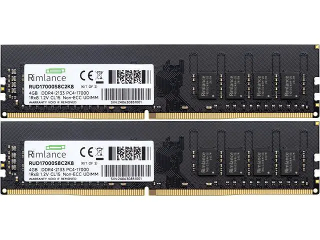 Alt view image 2 of 7 - Rimlance 8GB (2X4GB) 1.2V DDR4 2133MHz PC4-17000 UDIMM 1RX8