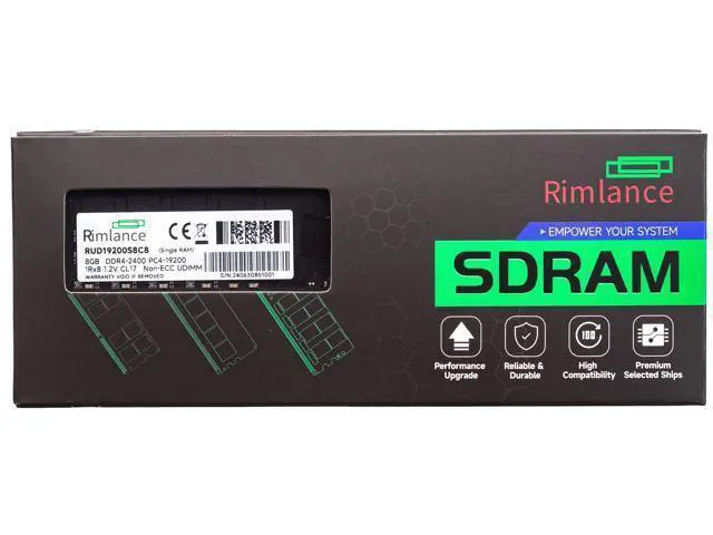 Alt view image 7 of 7 - Rimlance 8GB (1X8GB) 1.2V DDR4 2400MHZ PC4-19200 UDIMM 1RX8