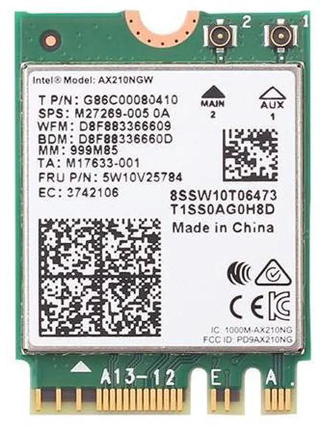 Main image of Teday 3000Mbps WiFi 6E Intel AX210 Bluetooth 5.2 M.2 2230 Key E WiFi 6 Card 2.4G/5Ghz/6Ghz With IPEX4 Antennas Wireless AX210NGW 802.11ac/ax WiFi Adapter, Support Windows 10 Linux For Laptop Desktop