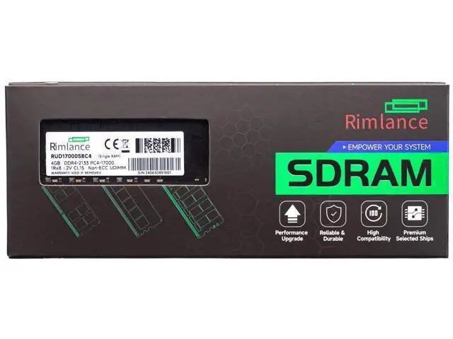 Alt view image 7 of 7 - Rimlance 4GB (1X4GB) 1.2V DDR4 2133MHz PC4-17000 UDIMM 1RX8