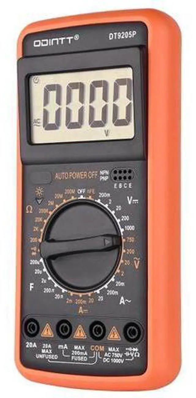 Main image of DT9205P Professional Digital Multimeter Manual Range 1000V 10A AC DC Voltage Meter hFE Ohm Capacitance Continuity Diode Tester