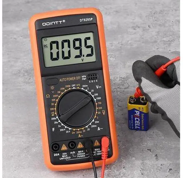 Alt view image 2 of 6 - DT9205P Professional Digital Multimeter Manual Range 1000V 10A AC DC Voltage Meter hFE Ohm Capacitance Continuity Diode Tester