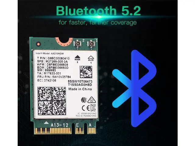 Alt view image 3 of 7 - Teday 3000Mbps WiFi 6E Intel AX210 Bluetooth 5.2 M.2 2230 Key E WiFi 6 Card 2.4G/5Ghz/6Ghz With IPEX4 Antennas Wireless AX210NGW 802.11ac/ax WiFi Adapter, Support Windows 10 Linux For Laptop Desktop