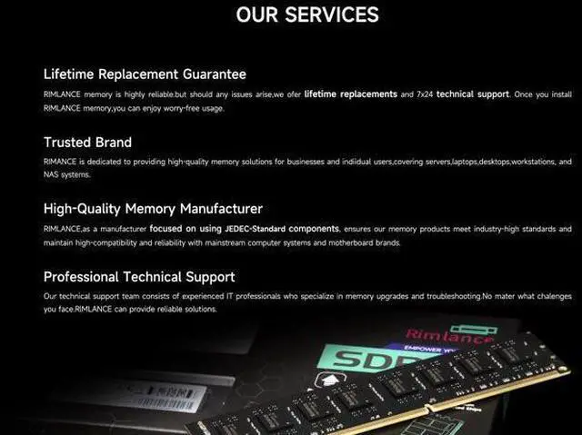 Alt view image 4 of 7 - Rimlance 16GB (2X8GB) 1.35V DDR3 1600MHZ PC3-12800 UDIMM 2RX8