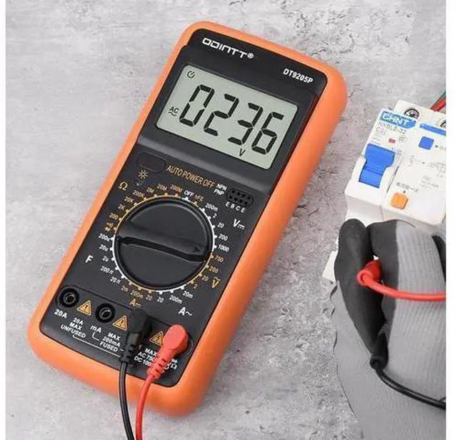 Alt view image 5 of 6 - DT9205P Professional Digital Multimeter Manual Range 1000V 10A AC DC Voltage Meter hFE Ohm Capacitance Continuity Diode Tester