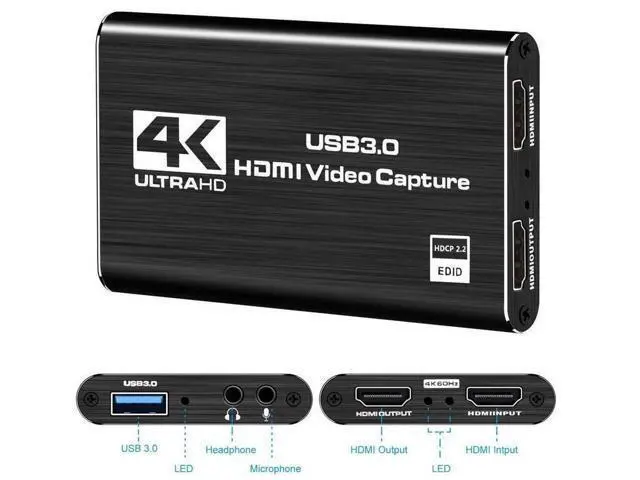 Alt view image 2 of 7 - 4K Audio Video Capture Card, Rybozen USB 3.0 HDMI Video Capture Device, Full HD 1080P for Game Recording, Live Streaming Broadcasting