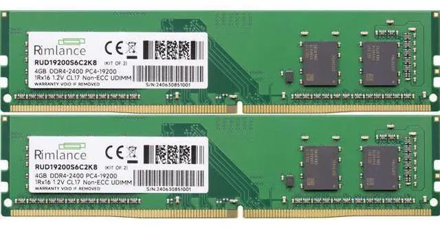 Alt view image 2 of 6 - Rimlance 8GB (2X4GB) 1.2V DDR4 2400MHZ PC4-19200 UDIMM 1RX16
