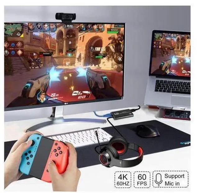Alt view image 4 of 7 - 4K Audio Video Capture Card, Rybozen USB 3.0 HDMI Video Capture Device, Full HD 1080P for Game Recording, Live Streaming Broadcasting