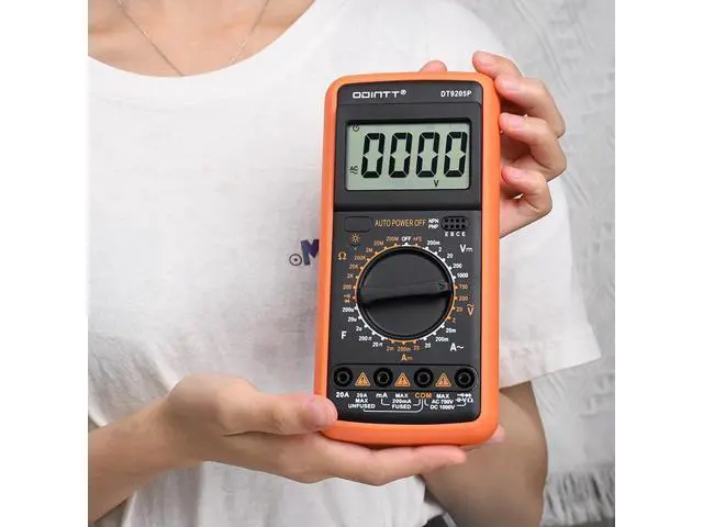 Alt view image 6 of 6 - DT9205P Professional Digital Multimeter Manual Range 1000V 10A AC DC Voltage Meter hFE Ohm Capacitance Continuity Diode Tester