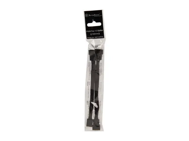 Alt view image 3 of 6 - Silverstone All Black Sleeved 1-3 PWM Fan Splitter Cable 100 mm (CPF02)