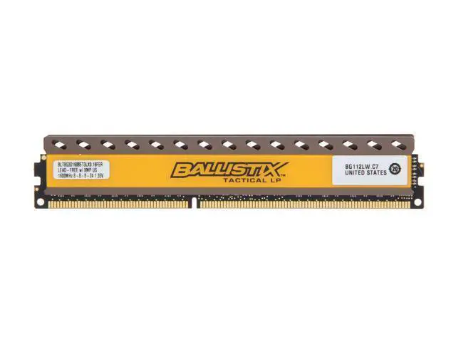 Alt view image 2 of 6 - Ballistix Tactical 8GB DDR3L 1600 (PC3L 12800) Low Profile Desktop Memory Model BLT8G3D1608ET3LX0