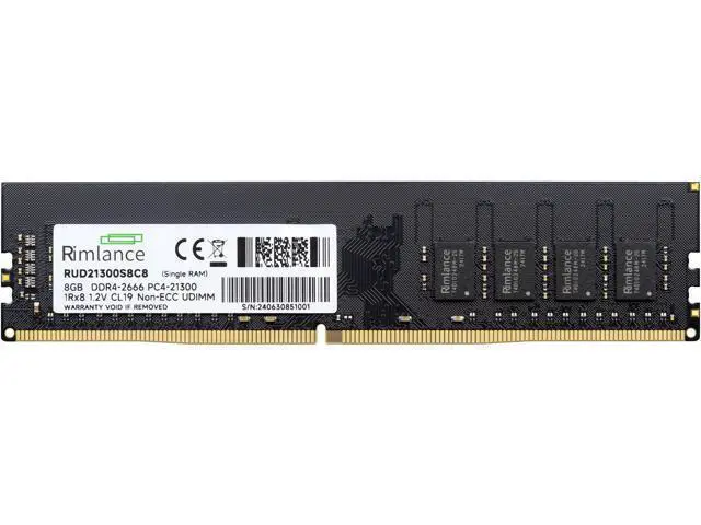 Alt view image 2 of 7 - Rimlance 8GB (1X8GB) 1.2V DDR4 2666MHZ PC4-21300 UDIMM 1RX8