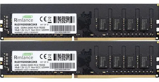 Alt view image 2 of 7 - Rimlance 8GB (2X4GB) 1.2V DDR4 2400MHZ PC4-19200 UDIMM 1RX8
