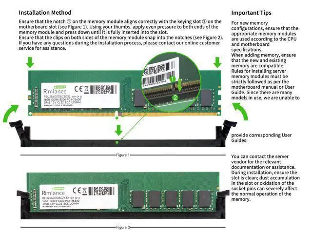 Alt view image 5 of 5 - Rimlance 16GB (2X8GB) 1.5V DDR3 1600MHZ PC3-12800 UDIMM 2RX8