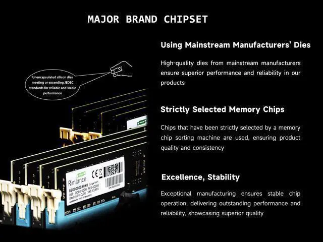 Alt view image 4 of 6 - Rimlance 8GB (2X4GB) 1.5V DDR3 1333MHZ PC3-10600 UDIMM 1RX8 Desktop Memory Kit
