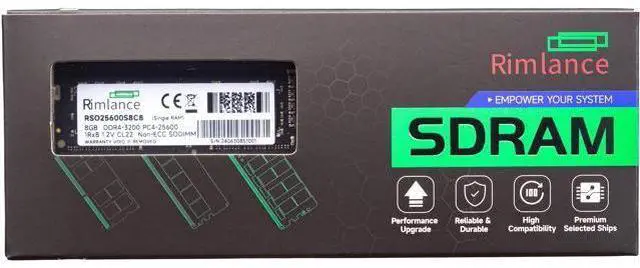 Main image of Rimlance 8GB (1X8GB) 1.2V DDR4 3200MHZ PC4-25600 SODIMM 1RX8