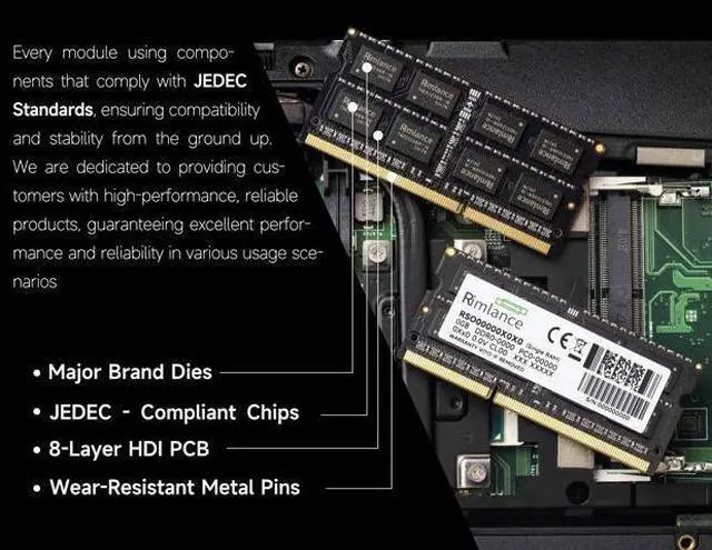 Alt view image 3 of 7 - Rimlance 16GB (2X8GB) 1.35V DDR3 1600MHZ PC3-12800 SODIMM 2RX8