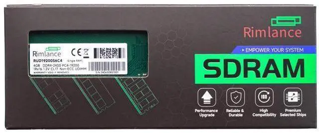Main image of Rimlance 4GB (1X4GB) 1.2V DDR4 2400MHZ PC4-19200 UDIMM 1RX16