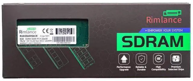 Main image of Rimlance 8GB (1X8GB) 1.2V DDR4 2666MHZ PC4-21300 UDIMM 1RX16