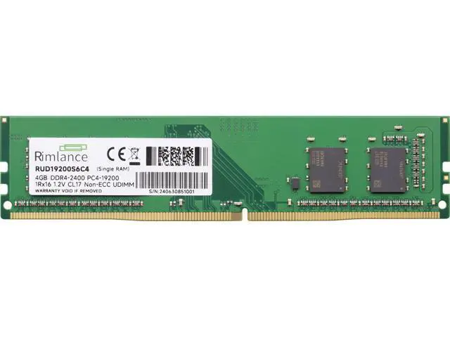 Alt view image 2 of 6 - Rimlance 4GB (1X4GB) 1.2V DDR4 2400MHZ PC4-19200 UDIMM 1RX16