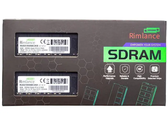 Alt view image 7 of 7 - Rimlance 8GB (2X4GB) 1.2V DDR4 2666MHZ PC4-21300 UDIMM 1RX8