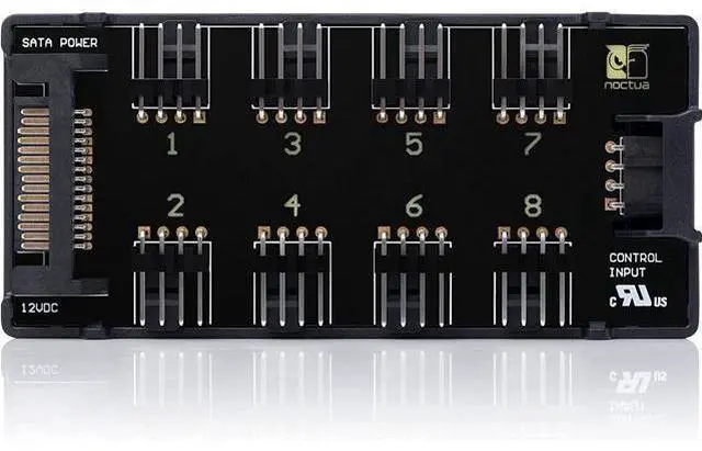 Main image of Noctua NA-FH1, 8 Channel Fan Hub for up to Eight 12V or 5V Based 4-pin PWM or 3-pin Fans (Black)