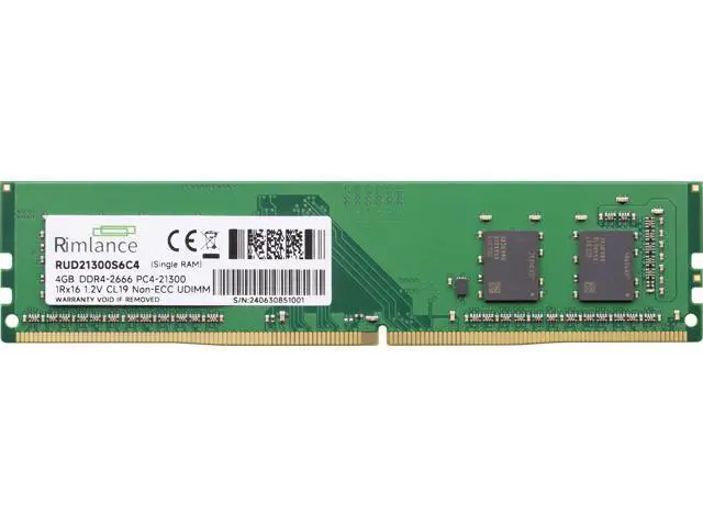 Alt view image 2 of 6 - Rimlance 4GB (1X4GB) 1.2V DDR4 2666MHZ PC4-21300 UDIMM 1RX16