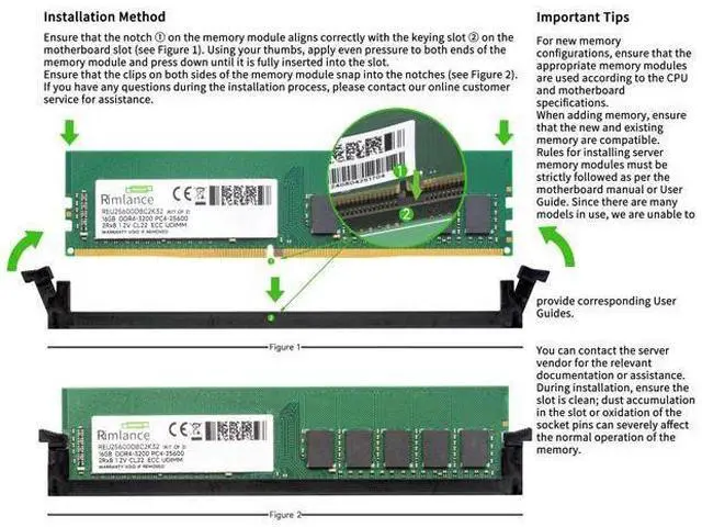 Alt view image 6 of 6 - Rimlance 16GB (2X8GB) 1.35V DDR3 1333MHZ PC3-10600 UDIMM 2RX8 Desktop Memory