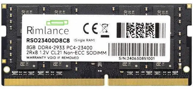 Alt view image 7 of 7 - Rimlance 8GB (1X8GB) 1.2V DDR4 2833MHZ PC4-23400 SODIMM 2RX8