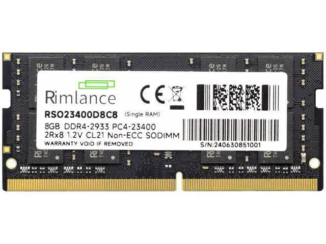 Alt view image 2 of 7 - Rimlance 8GB (1X8GB) 1.2V DDR4 2833MHZ PC4-23400 SODIMM 2RX8