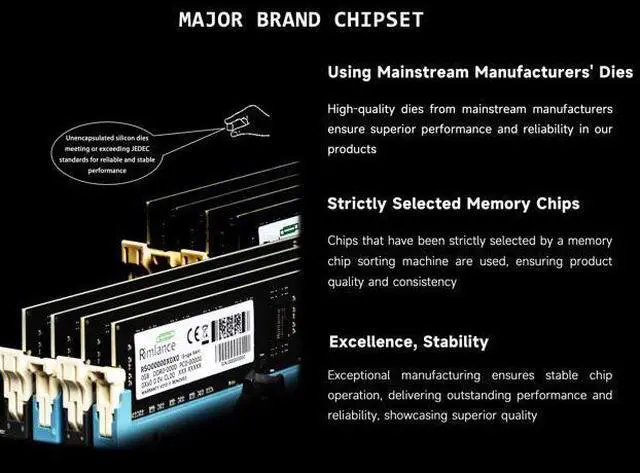 Alt view image 3 of 7 - Rimlance 16GB (2X8GB) 1.35V DDR3 1333MHZ PC3-10600 UDIMM 2RX8