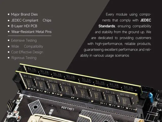 Alt view image 4 of 7 - Rimlance 16GB (2X8GB) 1.35V DDR3 1333MHZ PC3-10600 UDIMM 2RX8