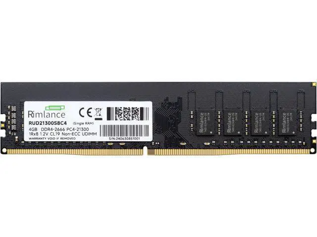 Alt view image 2 of 7 - Rimlance 4GB (1X4GB) 1.2V DDR4 2666MHZ PC4-21300 UDIMM 1RX8