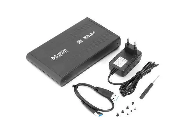 Alt view image 5 of 6 - 3.5 inch Hard Disk Case SATA To USB3.0 Aluminum Alloy HDD Case External Hard Drive Enclosure With USB Cable For Computer Laptop(A)