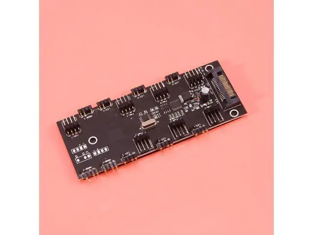 Alt view image 5 of 6 - ARGB 5V Lighting+Fan Hub PWM One-Piece Controller SATA Power Supply for 4Pin 3Pin Computer Case Fan,with Remote Control
