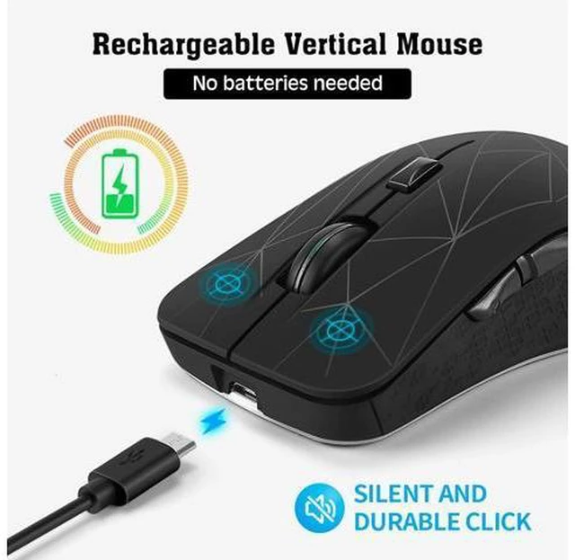 Alt view image 4 of 7 - Dual-Mode Bluetooth Wireless Mouse Mute Luminous Rechargeable Mouse for Computer Notebook Office Gaming Mouse