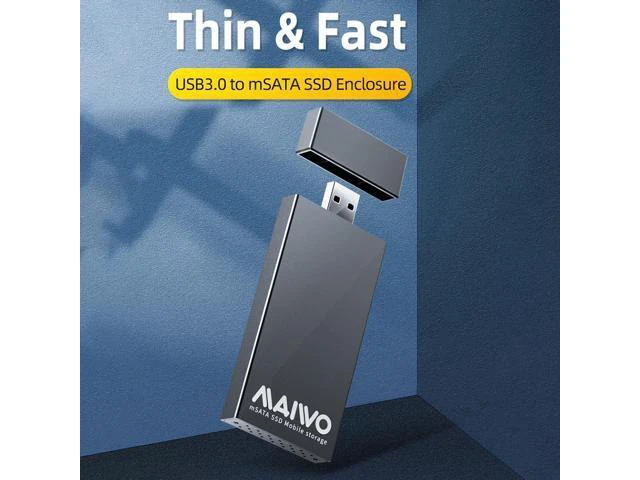 Alt view image 4 of 6 - K1642S 5Gbps USB 3.0 to MSATA SSD Box Aluminum Alloy Mobile Enclosure mSATA SSD Mobile Enclosure Support 1TB w/ Indicator