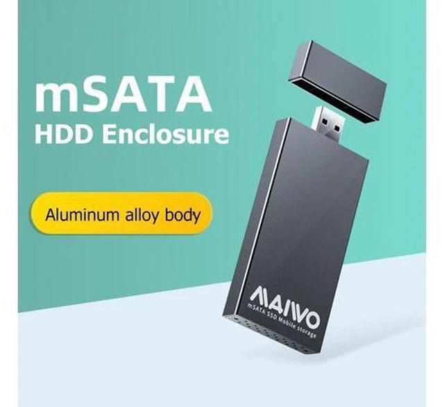 Alt view image 5 of 6 - K1642S 5Gbps USB 3.0 to MSATA SSD Box Aluminum Alloy Mobile Enclosure mSATA SSD Mobile Enclosure Support 1TB w/ Indicator