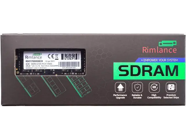 Alt view image 6 of 6 - Rimlance 8GB (1X8GB) 1.2V DDR4 2133MHZ PC4-17000 SODIMM 2RX8