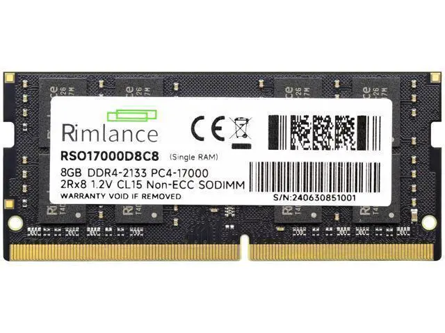 Alt view image 2 of 6 - Rimlance 8GB (1X8GB) 1.2V DDR4 2133MHZ PC4-17000 SODIMM 2RX8