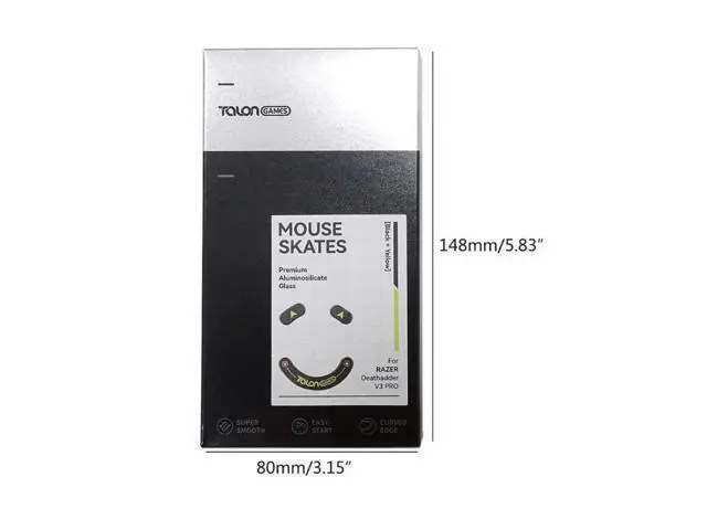 Alt view image 6 of 6 - 1Set Glass Mouse Skates Stickers Mouse Feet Pad Glides Rounded Curved Edge for DeathAdder-V3 Pro Mouse