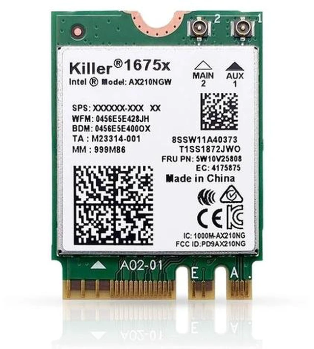 Main image of AX1675x Killer Series Upgraded WiFi 6E Adapter | Gaming WiFi Adapter | M.2 Wifi Card | 2.4 Gbps WiFi for PC | Supports Bluetooth 5.3 & Intel, AMD with Windows 10+, Linux