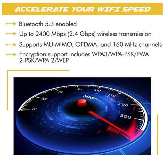 Alt view image 6 of 7 - AX1675x Killer Series Upgraded WiFi 6E Adapter | Gaming WiFi Adapter | M.2 Wifi Card | 2.4 Gbps WiFi for PC | Supports Bluetooth 5.3 & Intel, AMD with Windows 10+, Linux