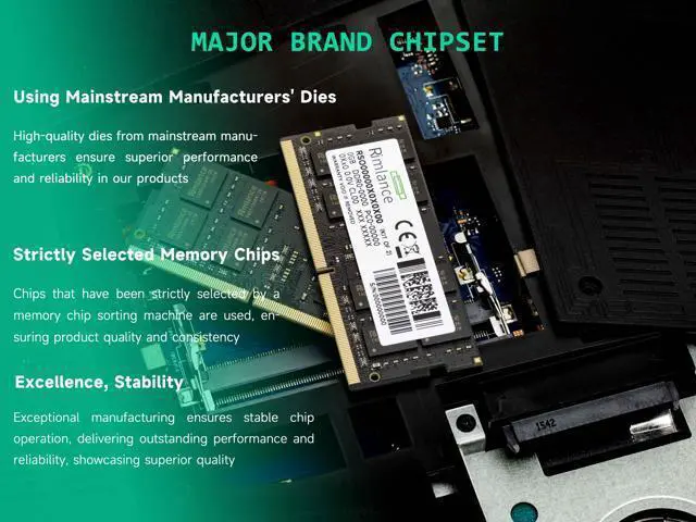 Alt view image 3 of 5 - Rimlance 8GB (1X8GB) 1.2V DDR4 2833MHZ PC4-23400 SODIMM 1RX8