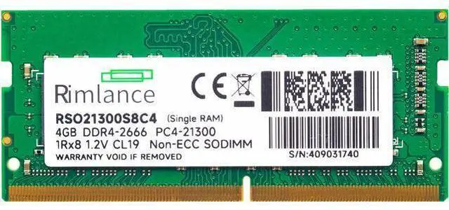 Alt view image 2 of 5 - Rimlance 4GB (1X4GB) 1.2V DDR4 2666MHZ PC4-21300 SODIMM 1RX8