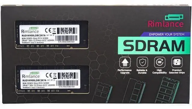 Main image of Rimlance 16GB (2X8GB) 1.35V DDR3 1866MHz PC3-14900 UDIMM 2RX8