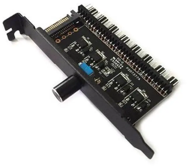 Main image of PC 8 Channels Fan Hub Cooling Fan Speed Controller for CPU Case HDD VGA PWM Fan PCI Bracket Power By 12V SATA/4Pin Fan Control