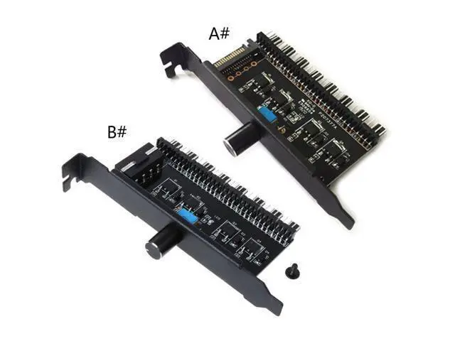 Alt view image 6 of 7 - PC 8 Channels Fan Hub Cooling Fan Speed Controller for CPU Case HDD VGA PWM Fan PCI Bracket Power By 12V SATA/4Pin Fan Control