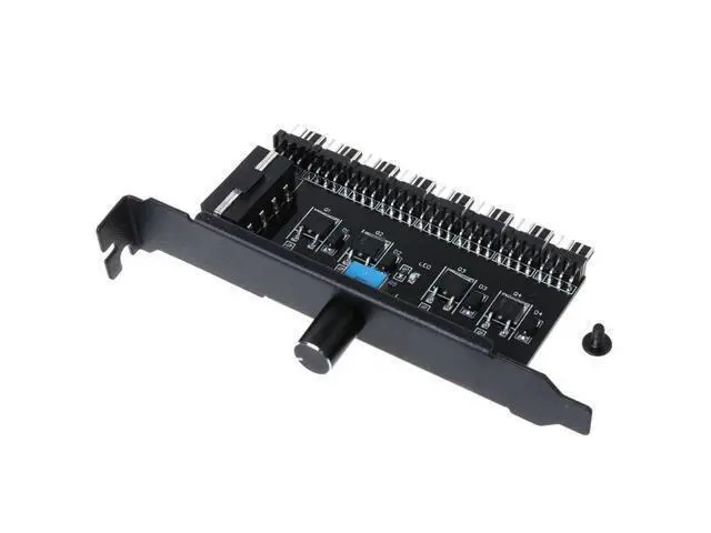 Alt view image 3 of 7 - PC 8 Channels Fan Hub Cooling Fan Speed Controller for CPU Case HDD VGA PWM Fan PCI Bracket Power By 12V SATA/4Pin Fan Control