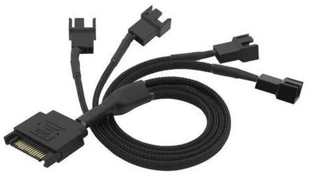 Alt view image 4 of 5 - Black Sleeved 4Pin IDE Molex to 4 x 4 Pin PWM Fan Power Splitter Cable, Cooler Cooling PWM Fan Cable
